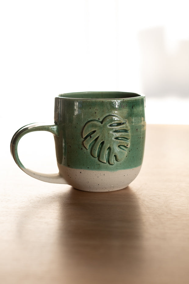 Monstera Mug Green