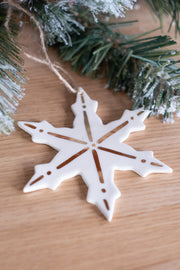 18k gold large snowflake ornament