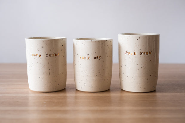 18k gold zero fucks tumbler