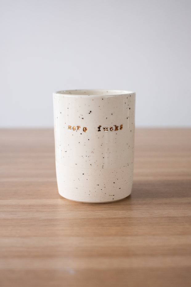 18k gold zero fucks tumbler